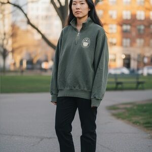 Redwood Classics Sweatshirt Women's Medium Kale In My Teeth Podcast Green Cotton